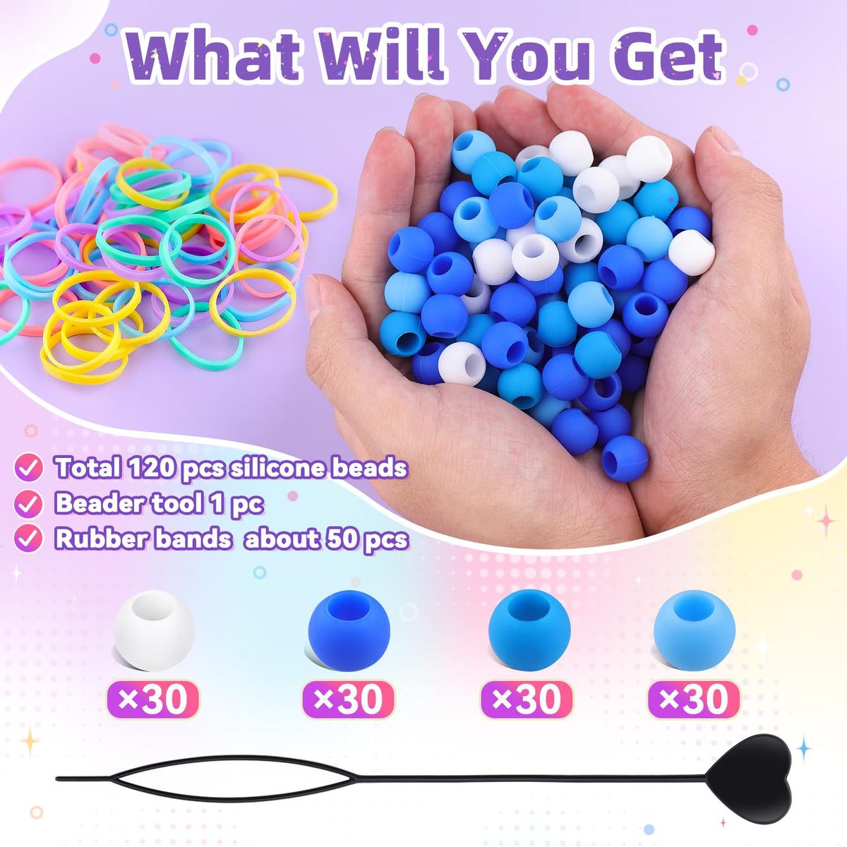 TINKRSTUFF beader with 50 elastic bands ready to speed bead threading
