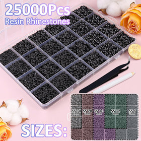 TINKRSTUFF black rhinestone close-up of faceted resin surface for extra sparkle