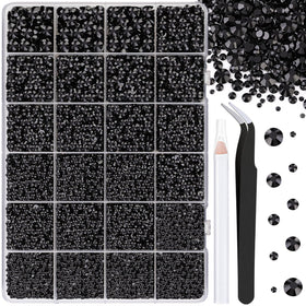 TINKRSTUFF black rhinestones front box showing organized grids and included tools