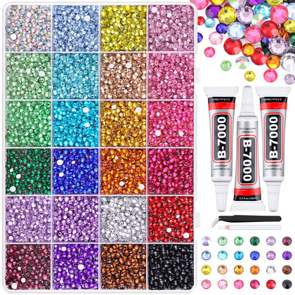 TINKRSTUFF box front showing 24-grid mix and approx 22000 rhinestones, organized for easy access