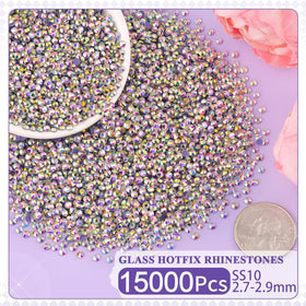 TINKRSTUFF close-up facets of SS10 AB glass rhinestone showing vivid sparkle