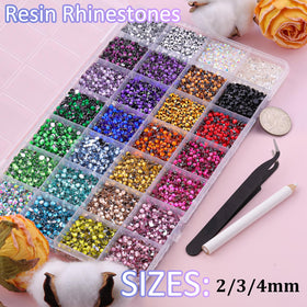 TINKRSTUFF close-up of faceted resin rhinestones highlighting bright reflective sparkle