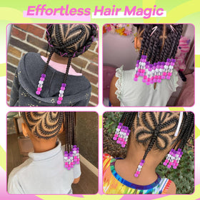 TINKRSTUFF elastic bands and beads arranged for craft and hair use
