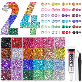 TINKRSTUFF front box with 24 grids showing organized multicolor gems and easy access