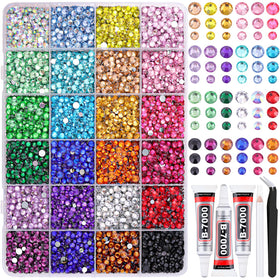 TINKRSTUFF open storage box showing 24 grids and multicolor rhinestones for easy organization