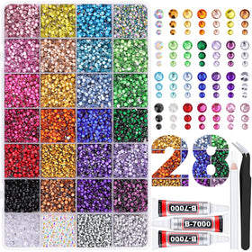 TINKRSTUFF front packaging showing 28-grid box and organized gems for easy selection