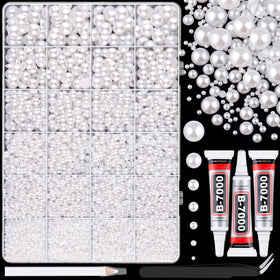 TINKRSTUFF front packaging showing mixed-size white pearls, organized for convenience