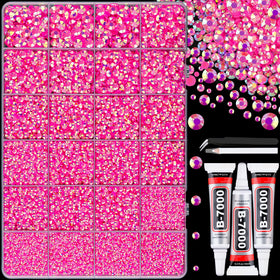 TINKRSTUFF front packaging showing hot pink AB rhinestones and tools for quick start