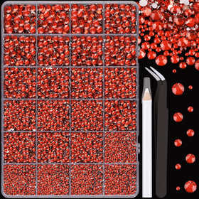 TINKRSTUFF front packaging showing 24-grid box and red rhinestones for easy storage