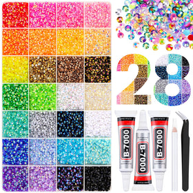 TINKRSTUFF front packaging showing organized rhinestone box and included tools for tidy storage