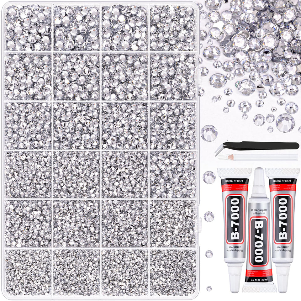 TINKRSTUFF front packaging of rhinestone kit showing contents and benefit of organized storage