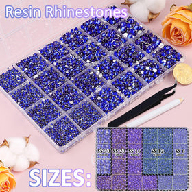 TINKRSTUFF organized 24-grid box displaying multiple rhinestone sizes for quick selection