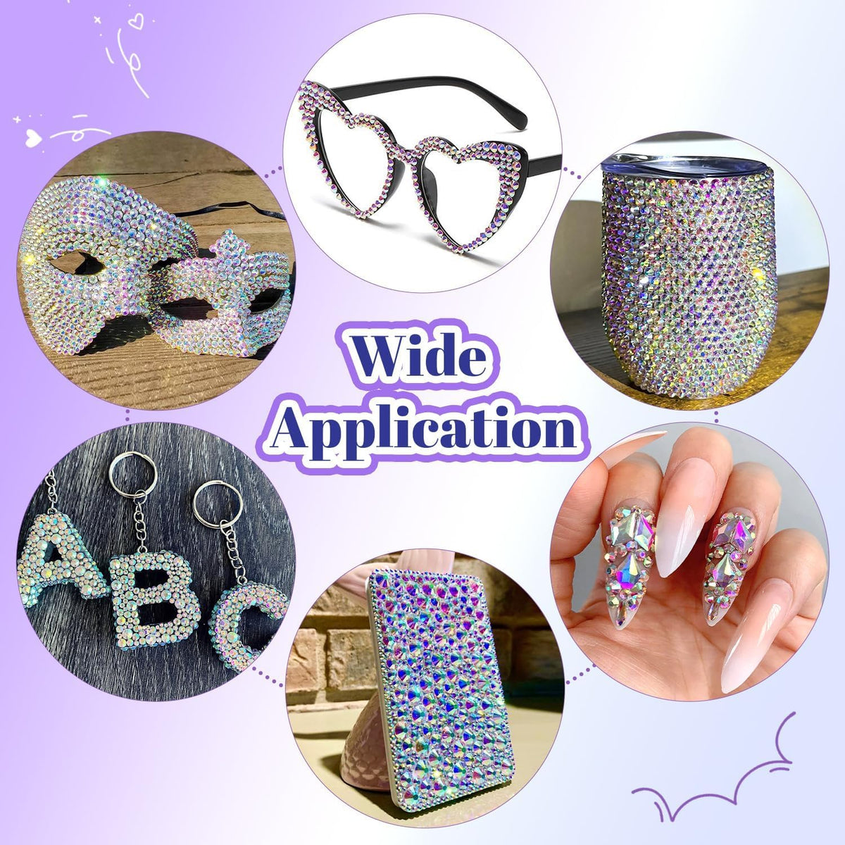 TINKRSTUFF decorated tumbler with crystals illustrating finished sparkle