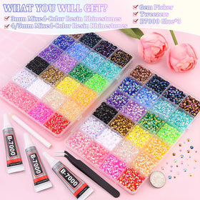 TINKRSTUFF open organizer grid with separated rhinestone colors for tidy access
