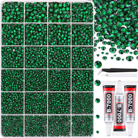 TINKRSTUFF package front view showing emerald rhinestones and included tools for large projects