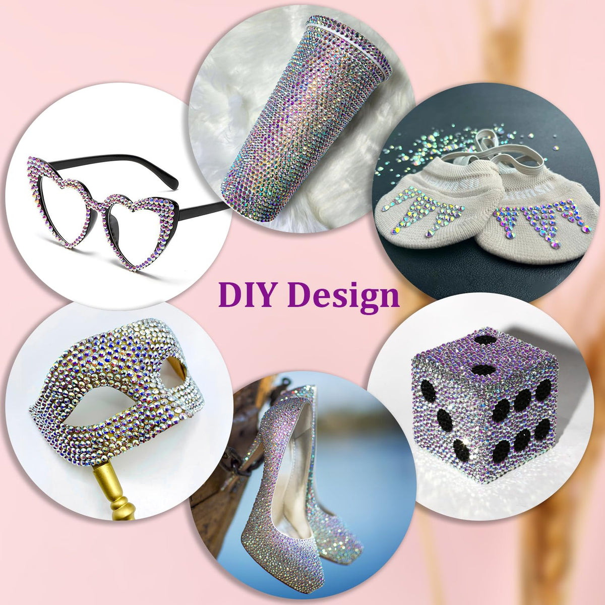 TINKRSTUFF gems applied to a tumbler demonstrating decorative sparkle and durability