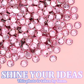 TINKRSTUFF rhinestones beside a ruler showing size range and scale for planning designs