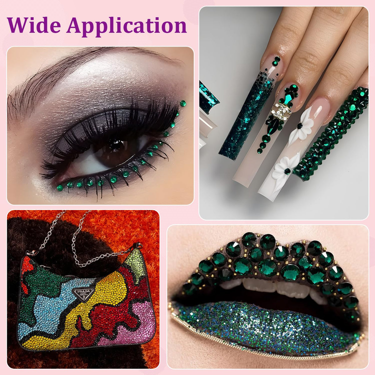 TINKRSTUFF decorated tumbler example showing vibrant emerald gems for standout customization