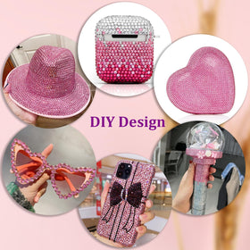 TINKRSTUFF tweezers and pickup pen positioning a rhinestone for precise craft placement