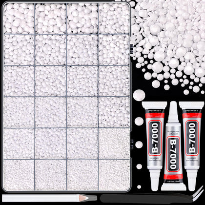 TINKRSTUFF box of white rhinestones showing organized grid and quantity benefit