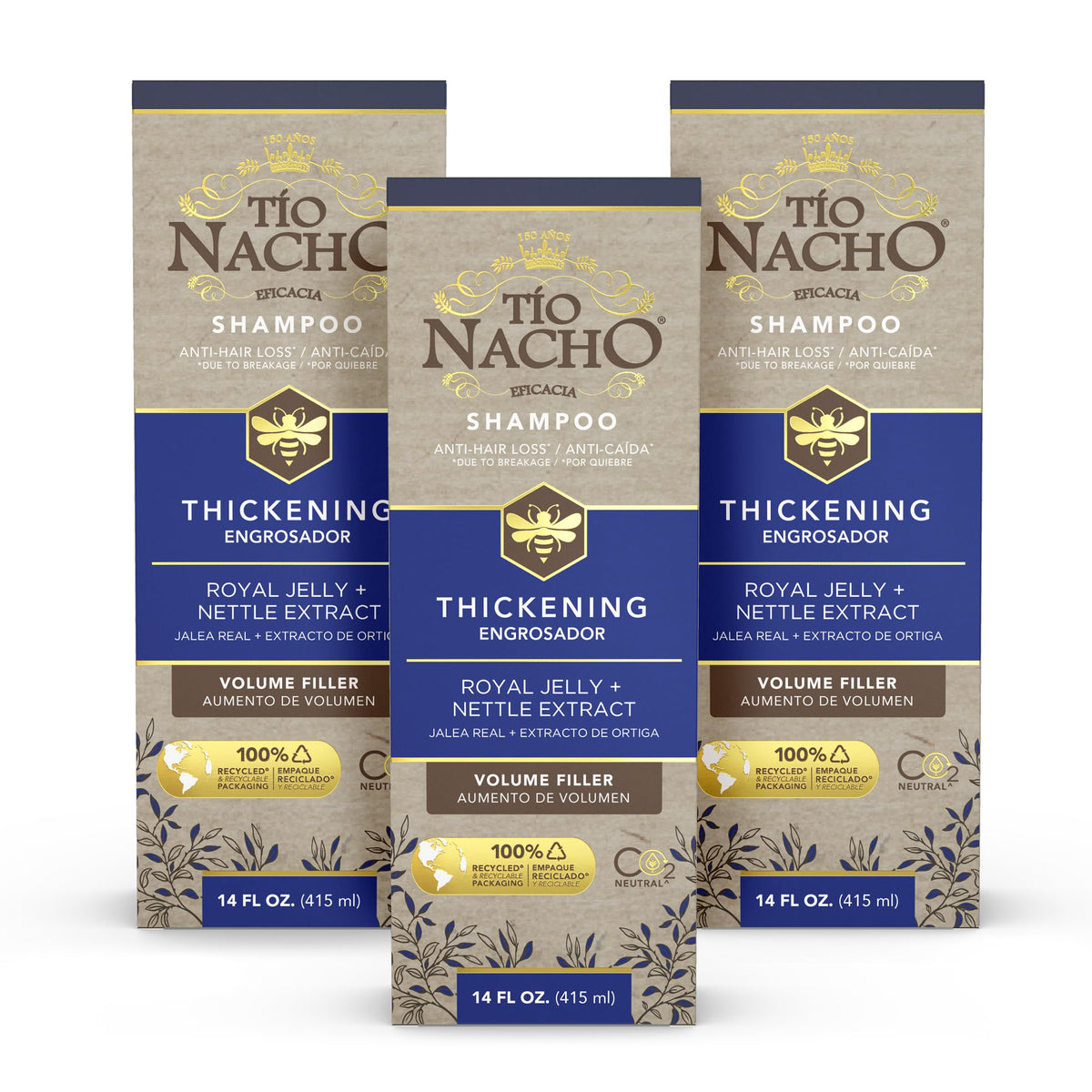 Tio Nacho front bottle view showing label and volumizing benefit