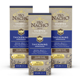 Tio Nacho front bottle view showing label and volumizing benefit