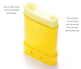Tipiak sun stick held in hand to show 24g compact travel-friendly size