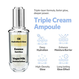 TIRTIR Ceramic Milk Ampoule being applied to hand for quick absorption and non-greasy feel