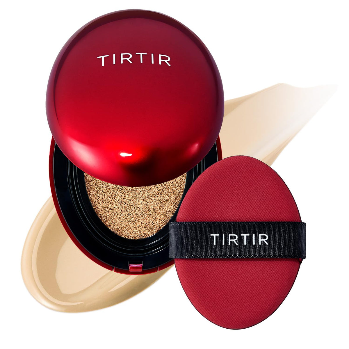 TIRTIR compact front view showing sleek packaging and easy carry benefit