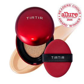 TIRTIR compact open top view displaying cushion sponge and applicator for quick touch-ups