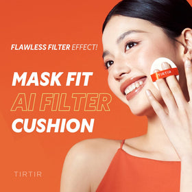 TIRTIR compact open with cushion sponge and mirror for quick touchups