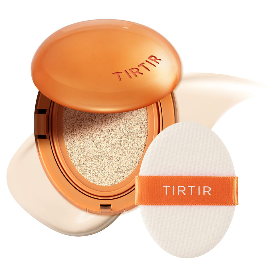 TIRTIR compact front view showing sleek case and shade label for easy travel