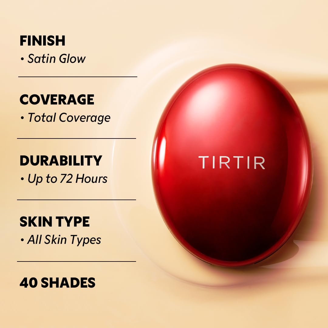 TIRTIR cushion open with applicator showing quick touch-up convenience benefit