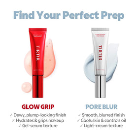 TIRTIR 30ml primer next to a coin for size comparison and travel-friendly benefit