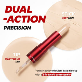 TIRTIR texture swipe on skin illustrating smooth hydration and finish