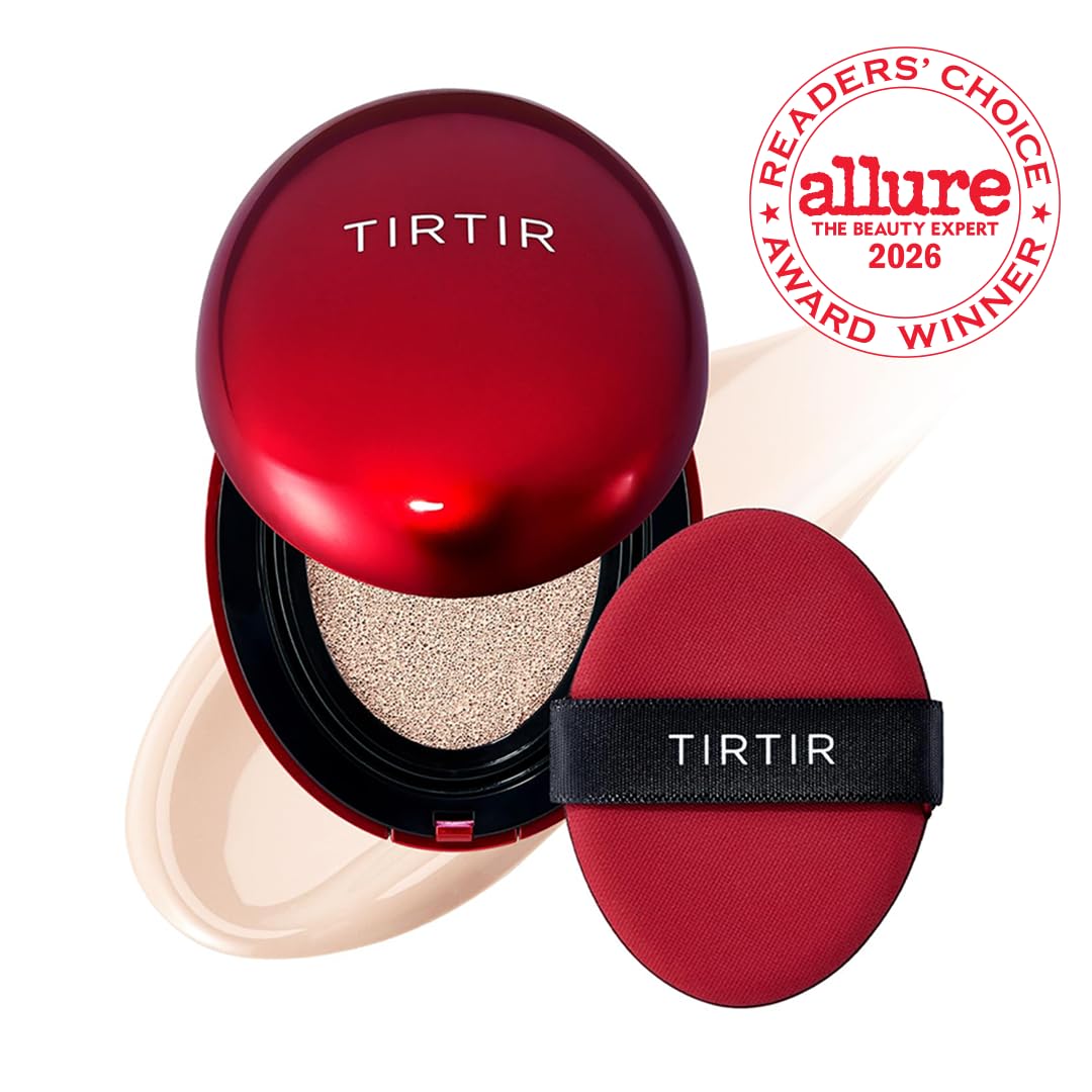 TIRTIR cushion opened to reveal sponge pad and product reservoir for quick touch-ups