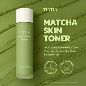 Close-up of TIRTIR Matcha toner texture illustrating lightweight hydration