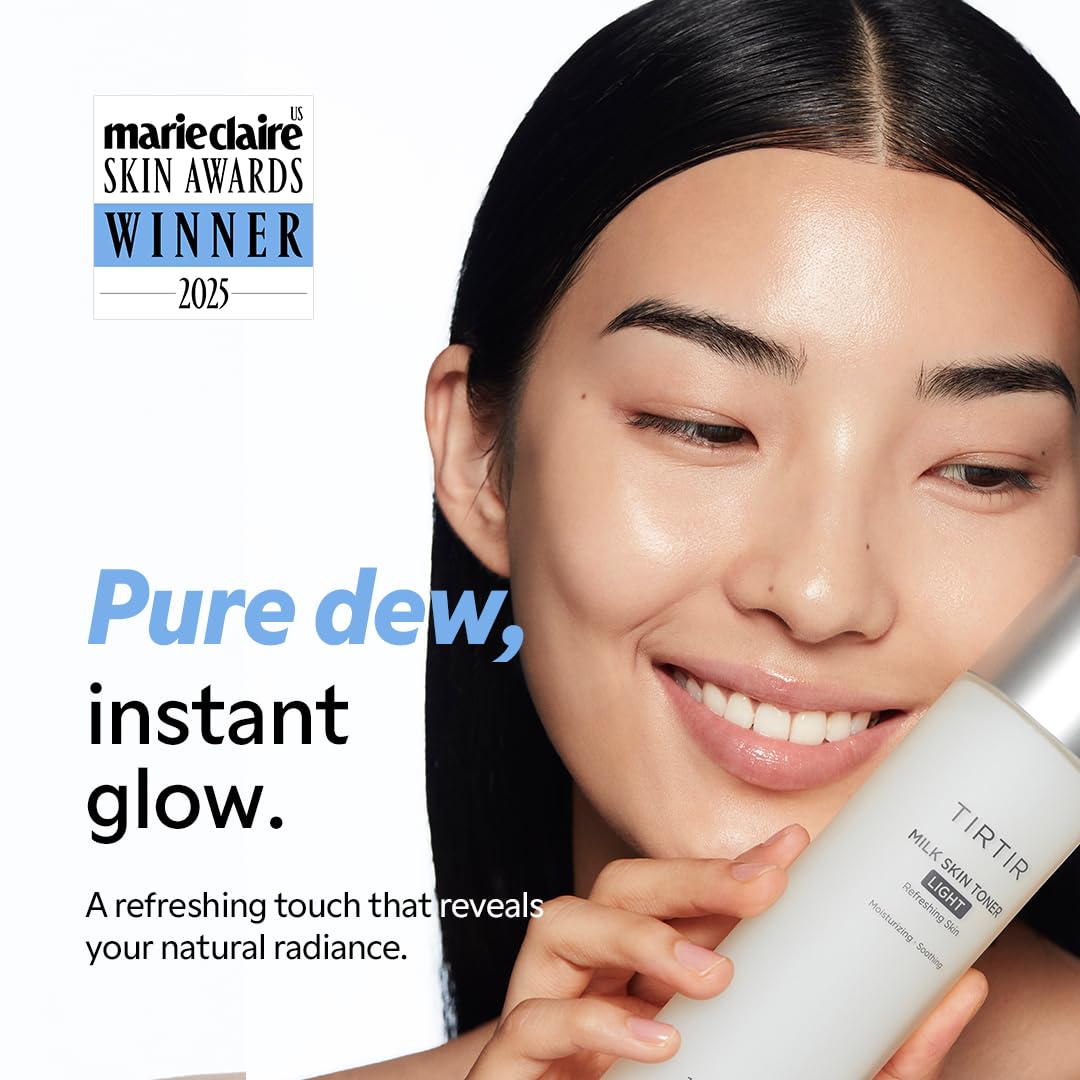 TIRTIR texture pouring from bottle showing lightweight absorbent finish benefit