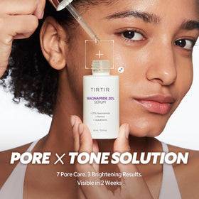 TIRTIR pipette dispensing serum droplet, highlights easy-apply precision benefit