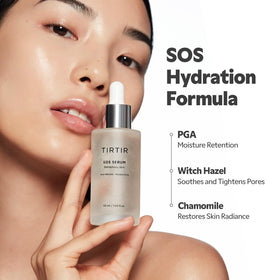 TIRTIR bottle staged with skincare items for layering and routine use
