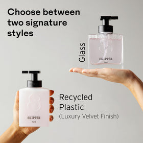 Tirtyl foam texture on hand demonstrating rich lather and gentle moisturizing benefit