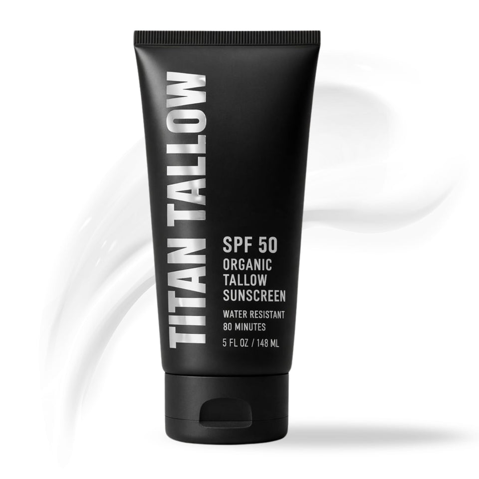 Titan Tallow front jar showing label and 5 oz size for clear product identification and trust