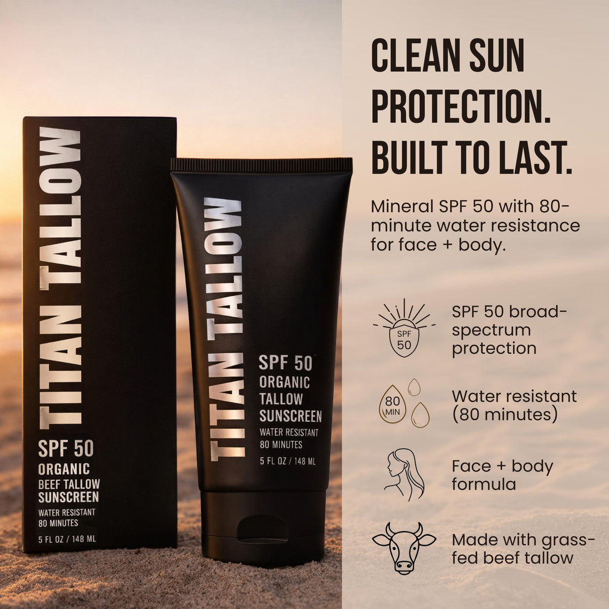 Titan Tallow on swimmer's shoulder demonstrating water resistance and active protection