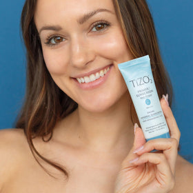 TIZO applied on skin demonstrating smooth matte primer and even coverage