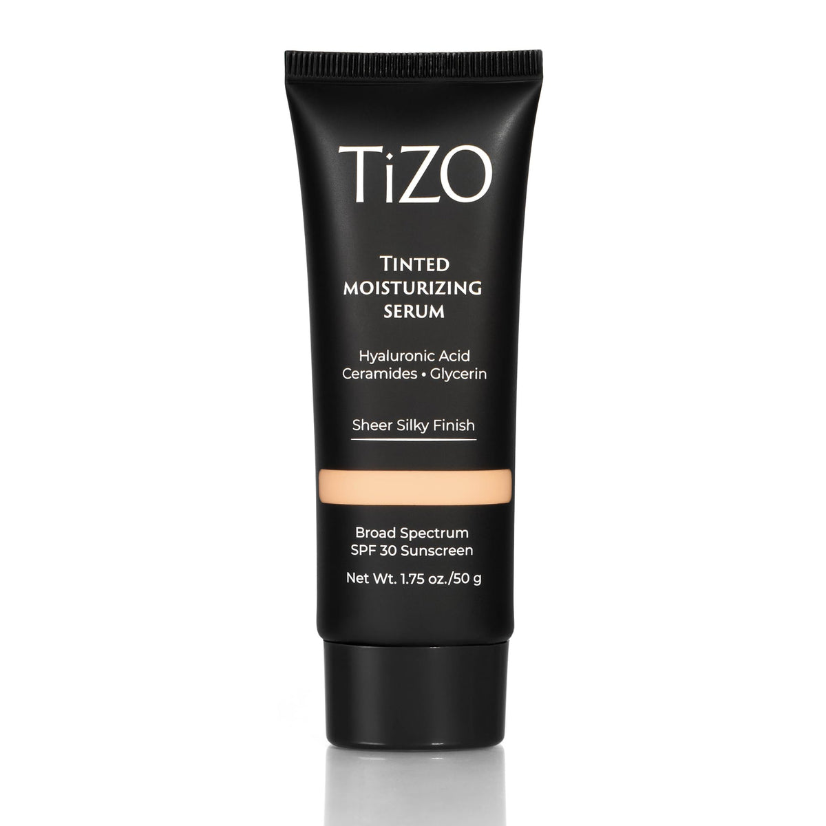 TIZO front packaging of tinted moisturizing serum showing compact tube and shade