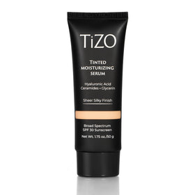 TIZO front packaging of tinted moisturizing serum showing compact tube and shade