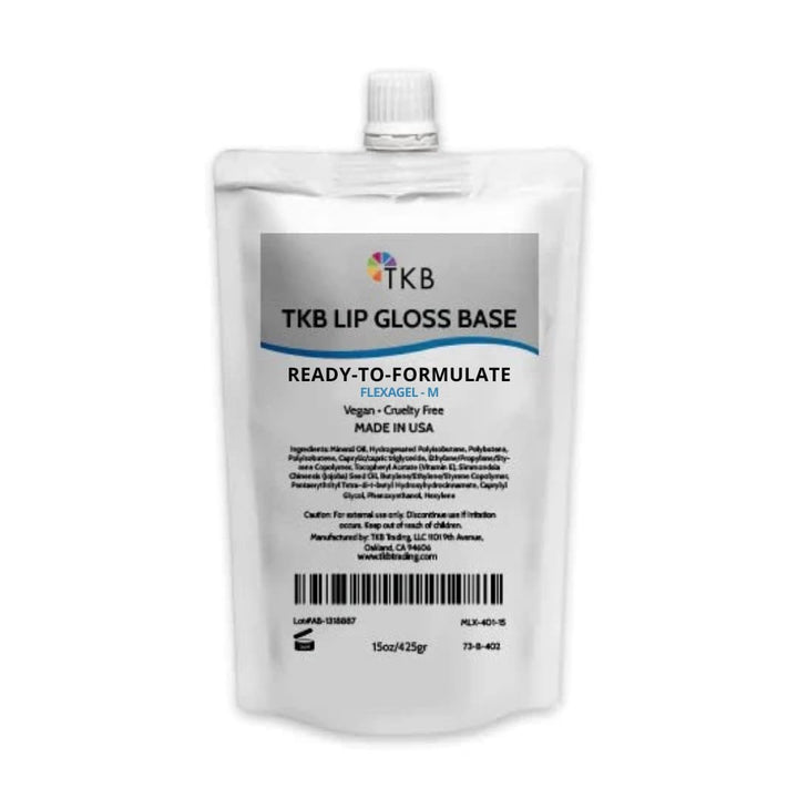 TKB Trading jar front view showing label and 15 ounce size, clear professional base