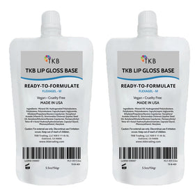 TKB Trading LLC front packaging of Flexagel M base showing clear glossy tube and label benefit