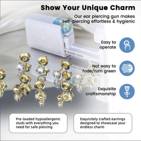 TKKUY ball studs and backings detail showing 3mm gold-tone studs and secure butterfly backs