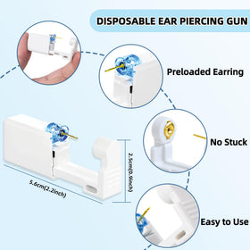 TKKUY cleaning pads and sealed guns showing hygienic prep items for safer piercing